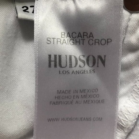 Hudson Jeans Bacara Straight Cuffed Flap Pocket Stretch White Cropped Size 27 - Picture 9 of 10